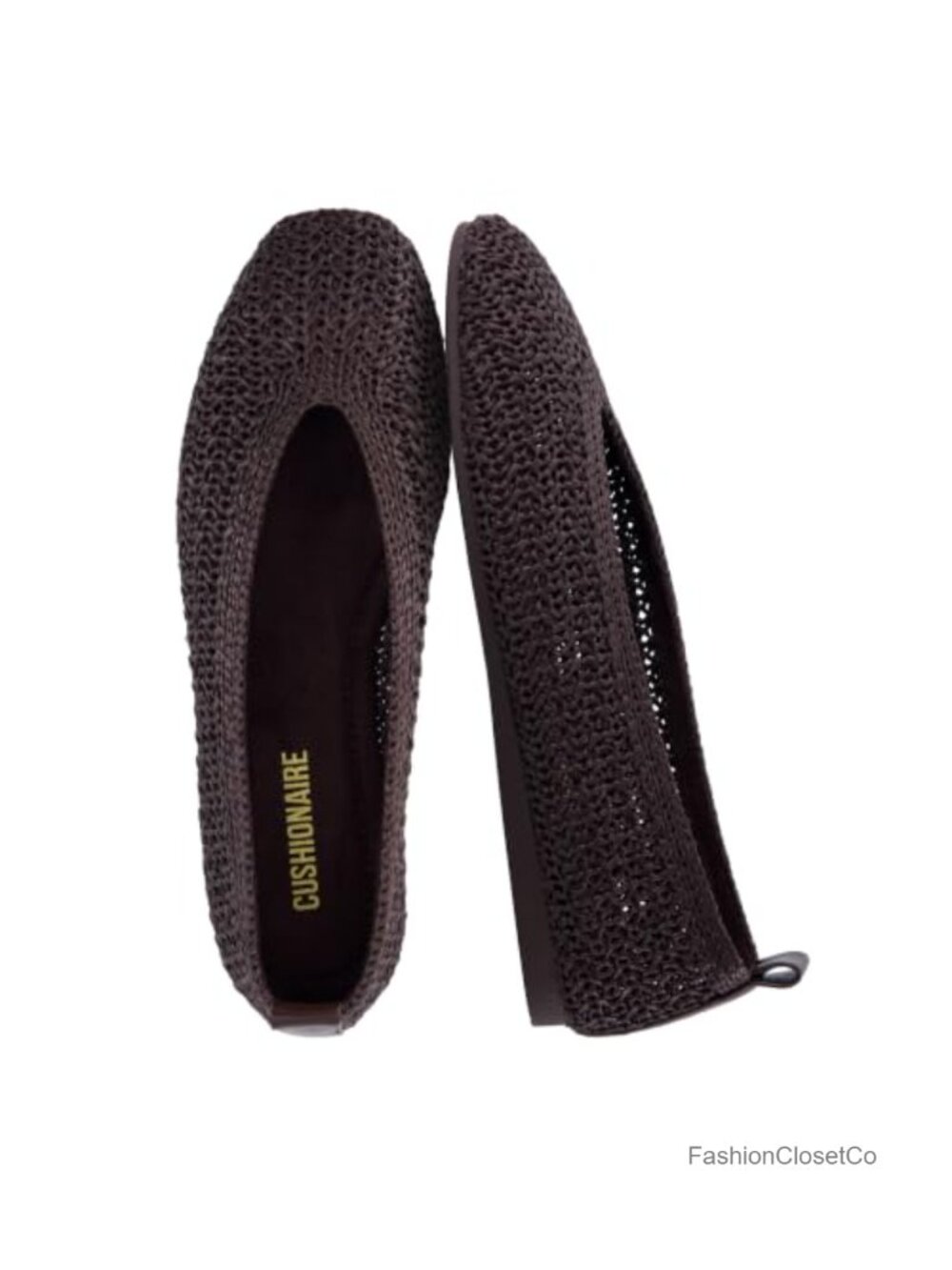 Cushionaire Woven Ballet Flats Women Lightweight Knit with Memory Foam Pull On